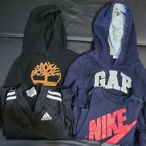 Nike Kids Black and Red Logo Hoodie